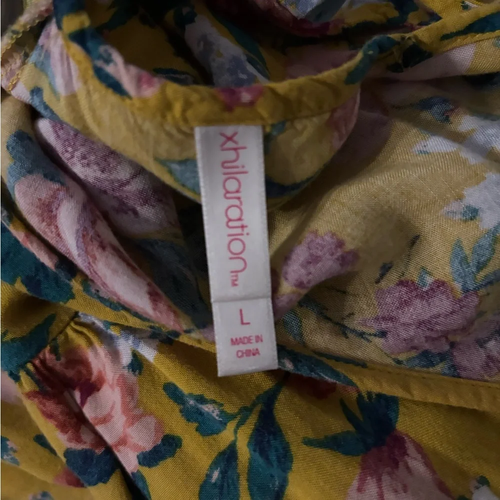 Garden Floral Print Maxi Dress Romantic Boho Sundress Size M